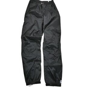 Novara Rain Pants Mens Small Black Cycling Nylon Elastic Waist Side Zip Leg